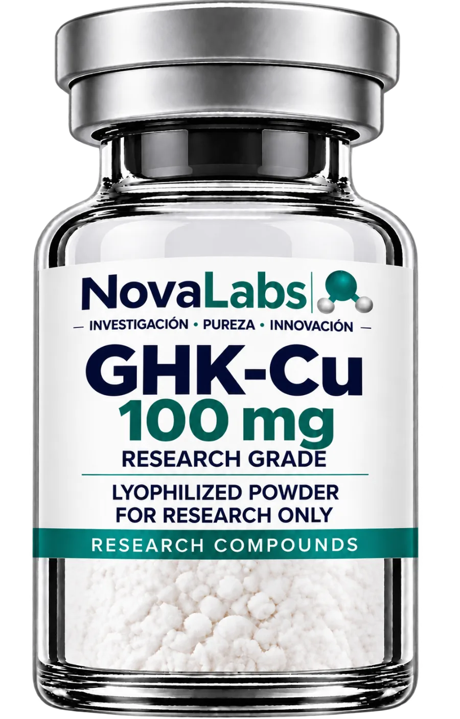 Vial de GHK-Cu 100 mg NovaLabs, polvo liofilizado