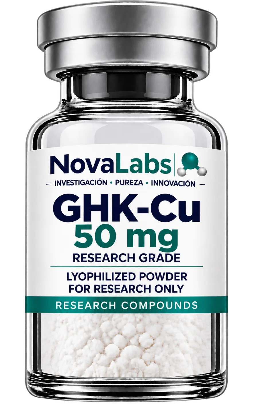 Vial de GHK-Cu 50 mg NovaLabs, polvo liofilizado