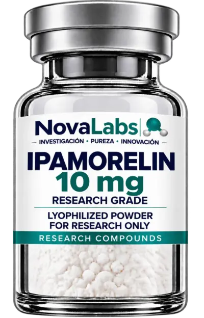Vial de Ipamorelin 10 mg NovaLabs, polvo liofilizado