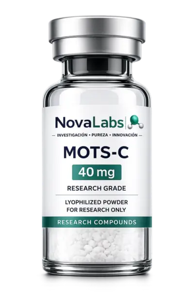 Vial de MOTS-C 40 mg NovaLabs, polvo liofilizado