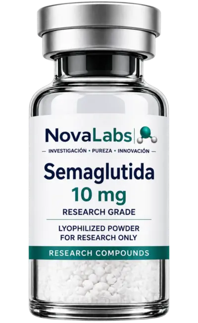 Vial de Semaglutida 10 mg NovaLabs, polvo liofilizado