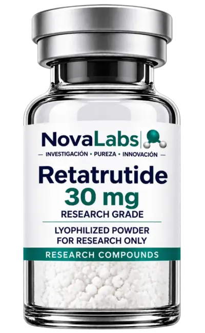 Vial de Retatrutide 30 mg NovaLabs, polvo liofilizado