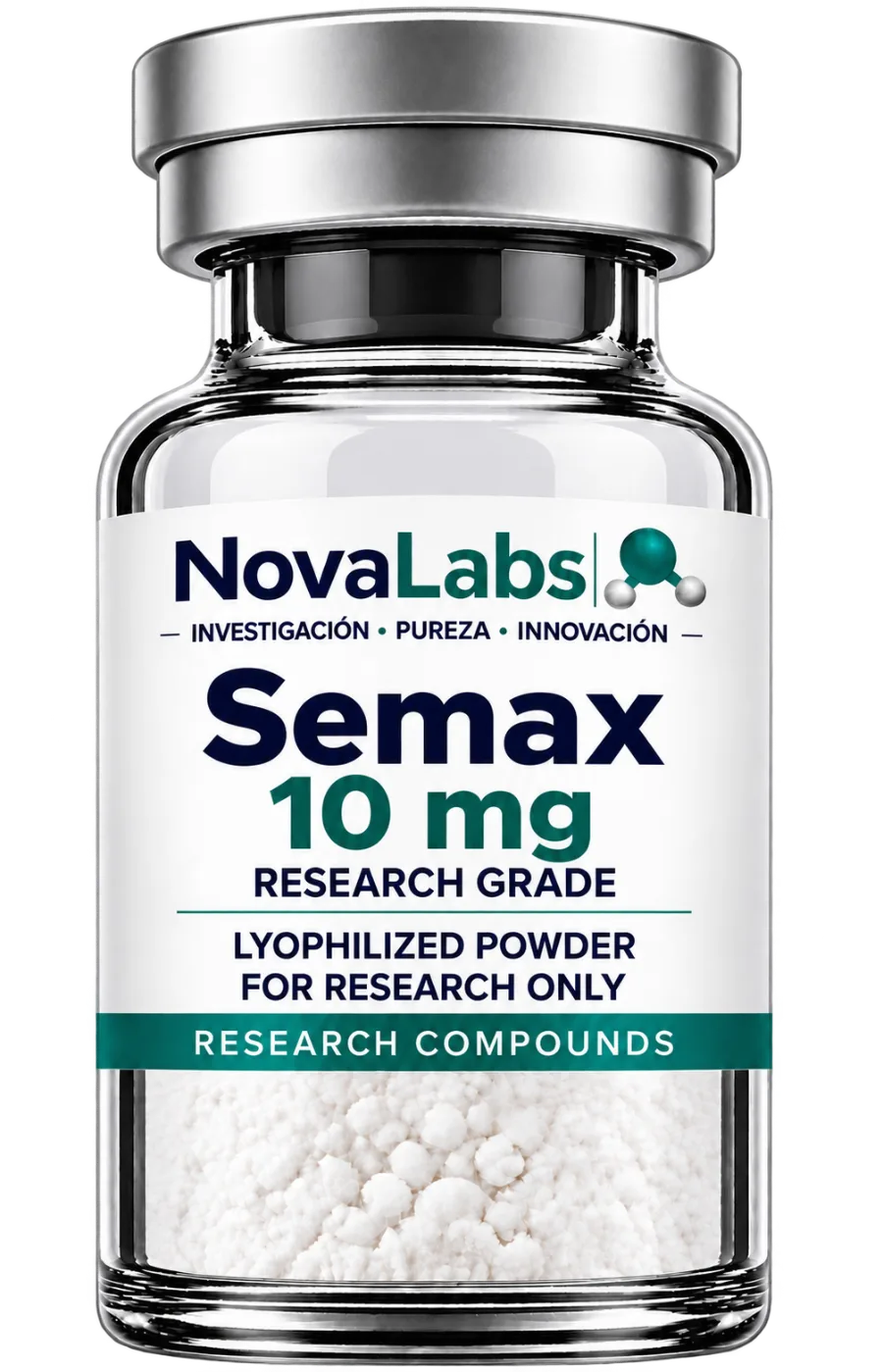 Vial de Semax 10 mg NovaLabs, polvo liofilizado