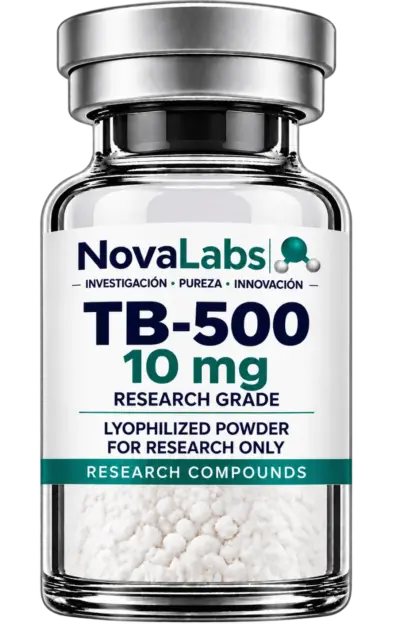Vial de TB-500 10 mg NovaLabs, polvo liofilizado