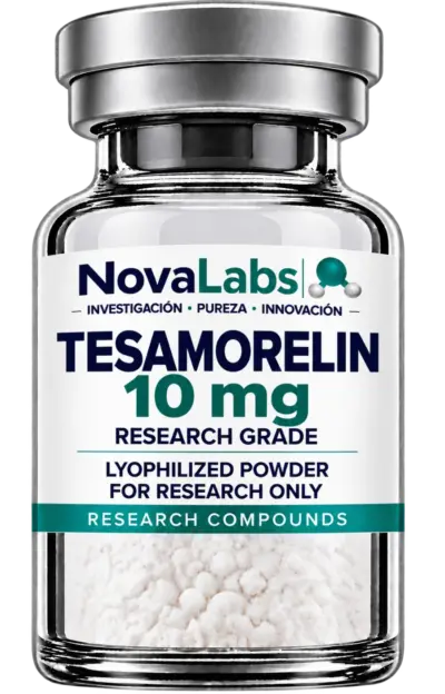 Vial de Tesamorelin 10 mg NovaLabs, polvo liofilizado