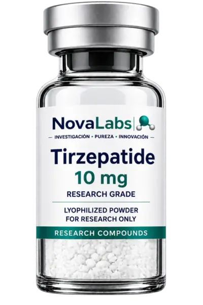 Vial de Tirzepatide 10 mg NovaLabs, polvo liofilizado