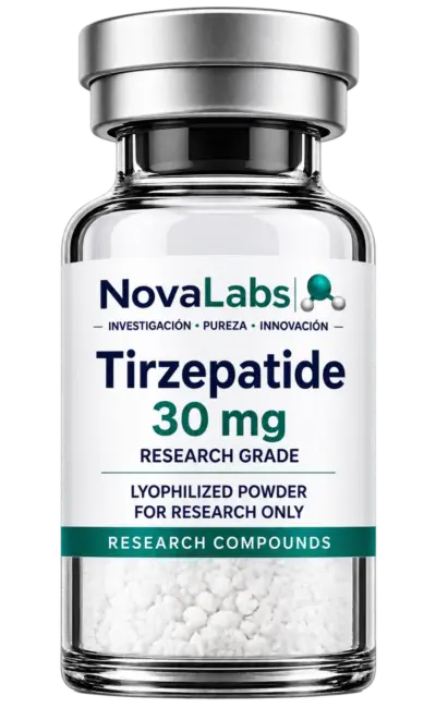 Vial de Tirzepatide 30 mg NovaLabs, polvo liofilizado